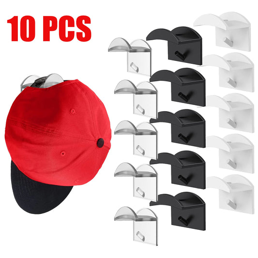 10pcs Baseball Caps Hangers Rack Wall Hooks Hangers Self Adhesive